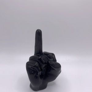 Black Obsidian Middle Finger Crystal Carving